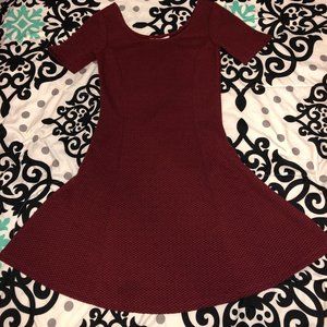 Maroon Fit & Flare Dress